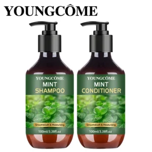 YOUNGCOME Peppermint Oil Shampoo and Conditioner Set for Hair Smooth&Soft & Moisturizing - For  Women & Men, 3.38 FL Oz Each 1