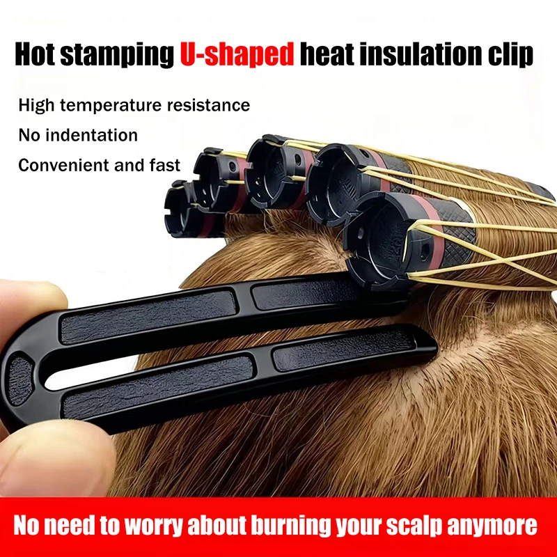 6/12Pcs U-shaped Insulation Clip High Temperature Salon Hair Perming Barber Perm Hair Pad Curly Accessory Styling Tools 3