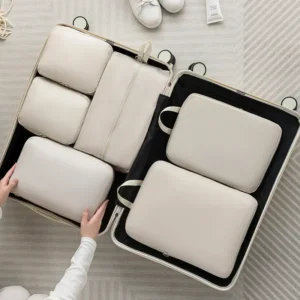 6-Piece Compressible Packing Cubes Set Waterproof - Portable Travel Organizer Bags for Luggage/Suitcase with Handbag Accessory 1