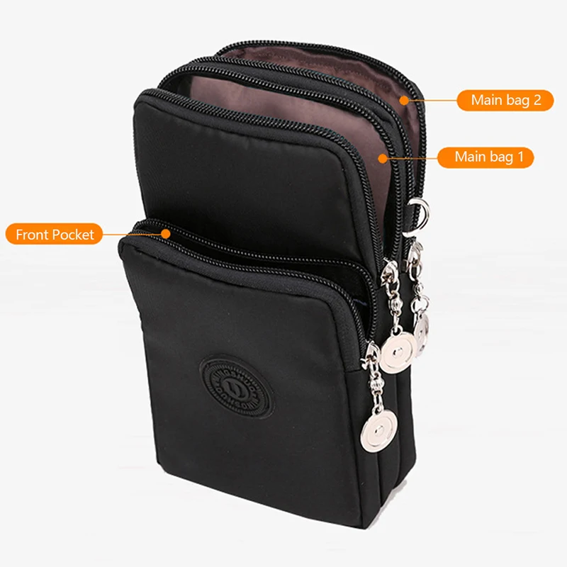 New Women Mobile Phone Bag Nylon Cell Phone Bag Coin Purse Strap Shoulder Bag Small Crossbody Bags for Women Wallet Travel Purse 4