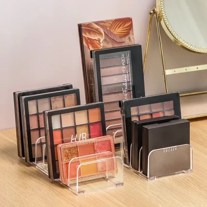 Clear Acrylic Makeup Organizer - Eyeshadow Palette Display Stand & 7 Slot Lipstick Holder Space Saving Vanity Desk Storage 6