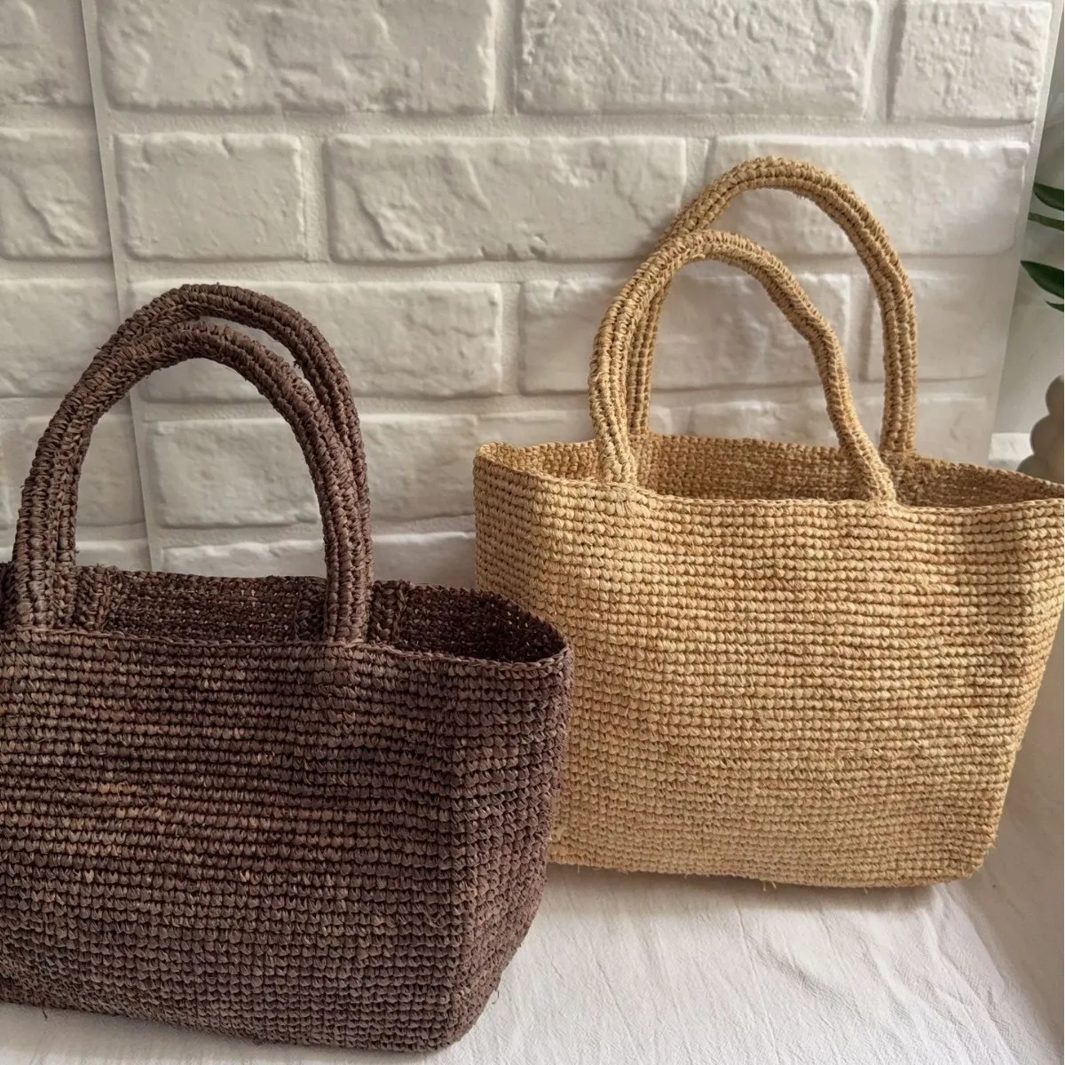 Handmade Raffia Straw Bags for Women Shoulder Bag Summer Woven Beach Bag NEW Natural Grass Handbag Vacation Shopper Tote Purses 2