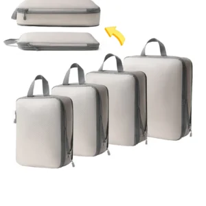 Compressed Packing Cubes Set 4pcs Travel Clothing Organiser Bag Waterproof Compressible Suitcase Clothes Organizer Packing Bag 1