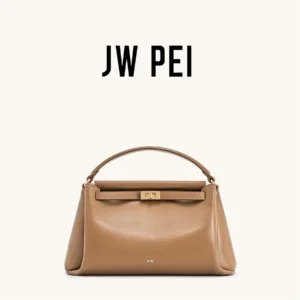 JW PEI Lock Handbag 2026 New Women's Small Square Crossbody Purse Eco Friendly Vegan Leather Bag Top Handle Shoulder Satchel 1