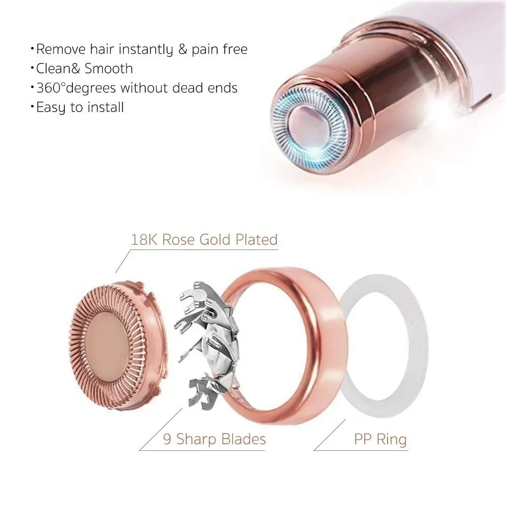 Electric Hair Remover Replacement Head Lipstick Shaver Electric Eyebrow Trimmer Mini Shaver Epilator Painless Women's Shaving 6