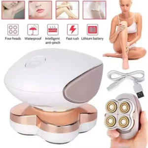 Portable 4-head shaver for women, electric USB charging hair removal device, no pain marks all over the thighs, compact shaver 1