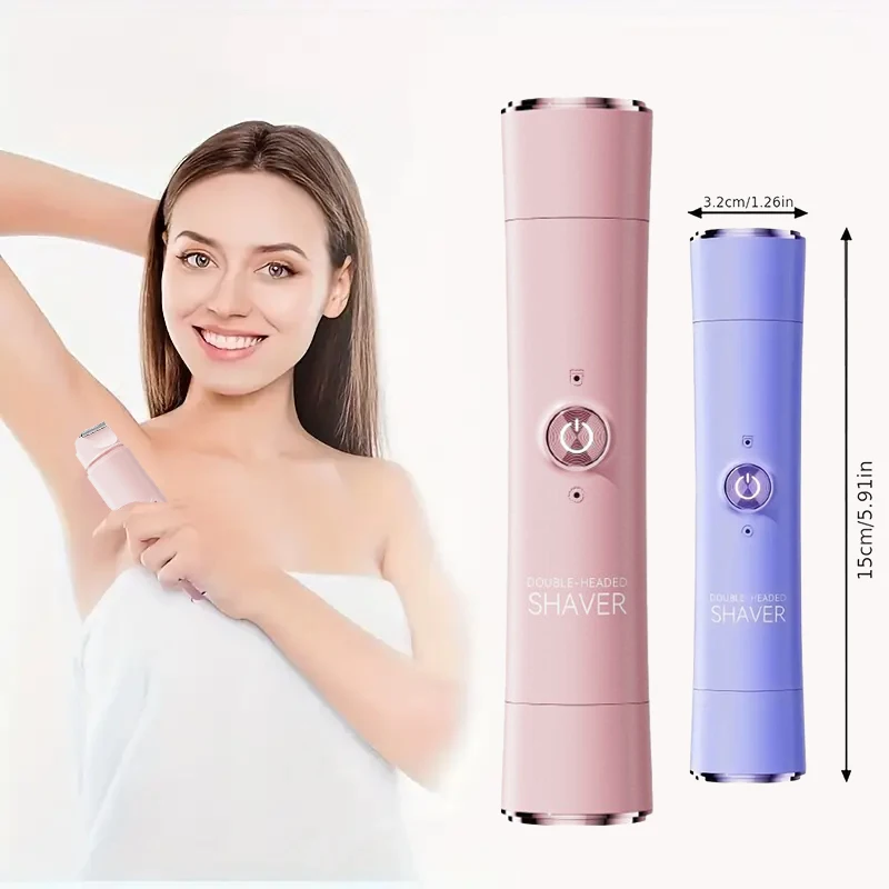 2-in-1 wireless rechargeable electric shaver, suitable for women - dual head bikini trimmer, suitable for both dry and wet use 6