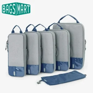 BAGSMART 6 Set Compression Packing Cubes Travel Essential Luggage Organizer Bags Lightweight Durable Space Saver Bags 1