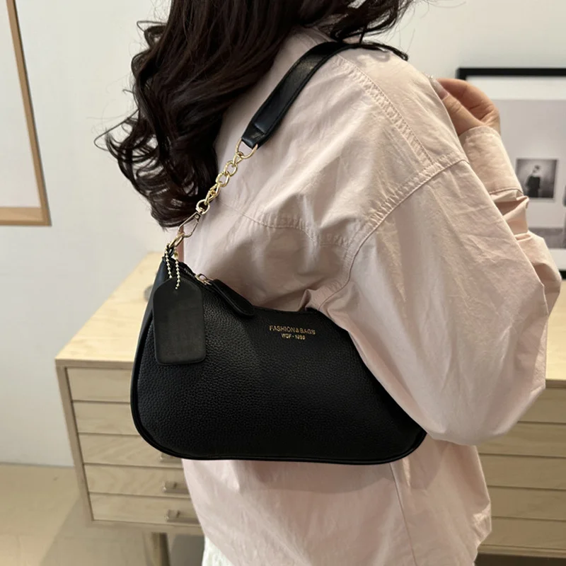 Crossbody Bag for Women Adjustable Strap Crescent Shoulder Bag PU Leather Zipper Closure Casual Handbag for Work Travel 5