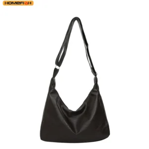 HOMEFISH Leather Commuter Vintage Casual Tote Bag Maillard Stylish Crossbody Bags for Women Texture Large Capacity Temperament 1