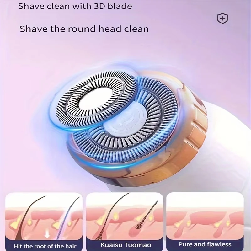 Electric Epilator For Women Shaver Lady Shaver Body Hair Trimmer Armpit Bikini Arm Leg Face Portable Painless Depilator 2