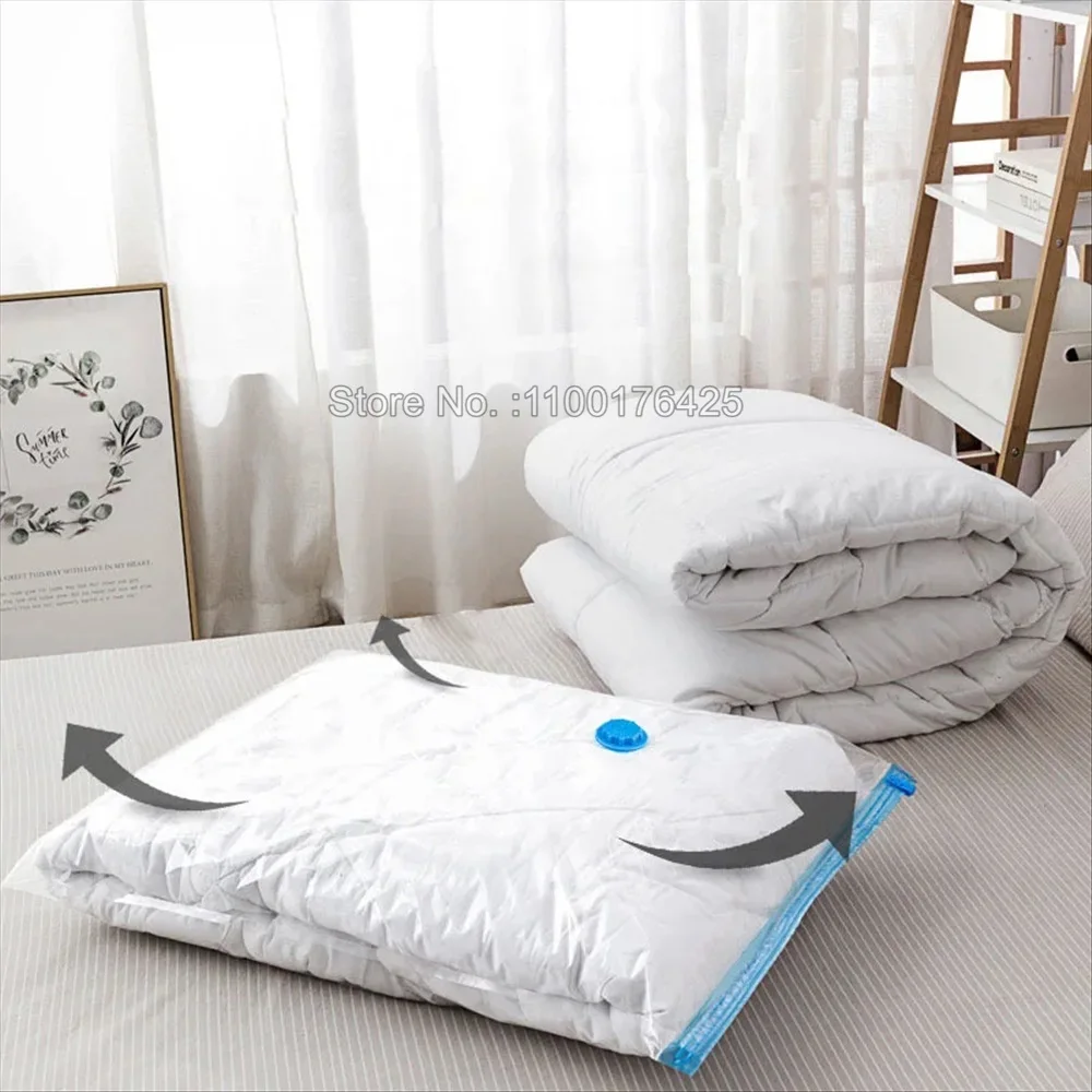 Vacuum Bags for Storing Clothes Organizer Compression Packing Cubes Travel Vacuum Sealer Bags With Hand Pump for Blanket Clothes 5