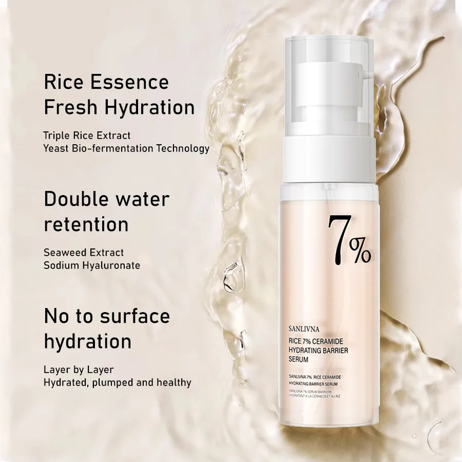 Rice Toner 70% Rice Extract Serum with Niacinamide, Rice Cleansing Foam, Deep Cleansing, Moisturizer for Dry Skin, Skin Care Set 3