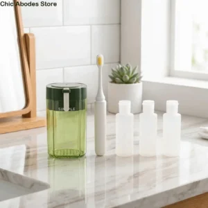 Plastic 4 in 1 Travel Bottle Set Detachable Refillable Travel Tube Sets Space Saving Leak-proof Travel Toothbrush Cup Soap 1