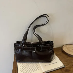 PU Leather Shoulder Bags For Women 2025 Y2K Vintage Ladies Underarm Commuting Bag Hot Sale Bags for Women Handbags And Purses 1