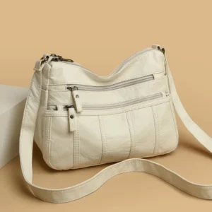 Fashion Soft Leather Crossbody Bags for Women 2026 Casual Female Multi Pocket Messenger Bags Retro Handbags Ladies Shoulder Bags 1