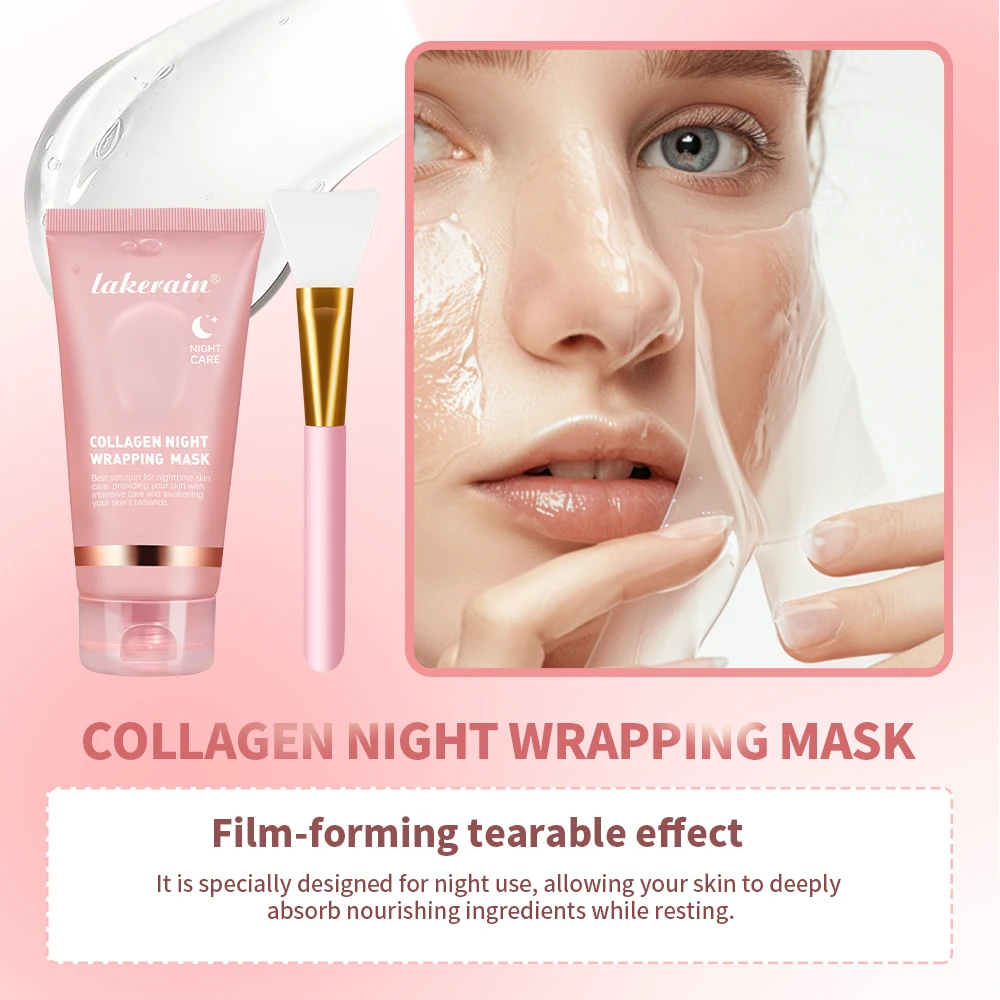Collagen Overnight Wrapping Peel Off Facial Mask Moisturizing Reduce Fines Lines Dryness Hydration Brightening Korean Skin Care 5