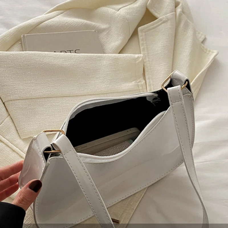 Retro Solid Color PU Leather Shoulder Underarm Bag Women's Fashion Handbags Casual Hobos Purses and Handbag Ladies Hand Bags 6