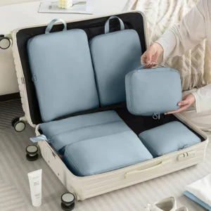 6Pcs Travel Compression Packing Cubes Bag Waterproof Handheld Clothe Separation Storage Bag Portable Suitcase Clothes Organizers 1
