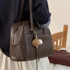 New PU Leather Shoulder Bag Large Capacity with Pendant Crossbody Bags Tote Bag Women 1