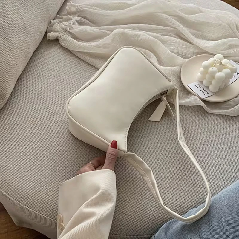 Handle Bag Women Retro Handbag PU Leather Shoulder Totes Underarm Vintage Top Handle Bag Female Small Subaxillary Bags Clutch 6