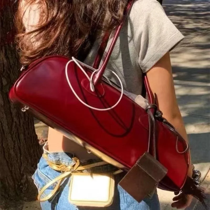 Y2k Women's Vintage Simple Pu Zipper Handbag Retro Advanced Sense Luxury Underarm Bag Fashion Casual Large Capacity Shoulder Bag 3