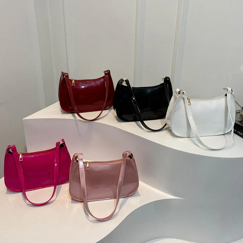 Retro Solid Color PU Leather Shoulder Underarm Bag Women's Fashion Handbags Casual Hobos Purses and Handbag Ladies Hand Bags 3