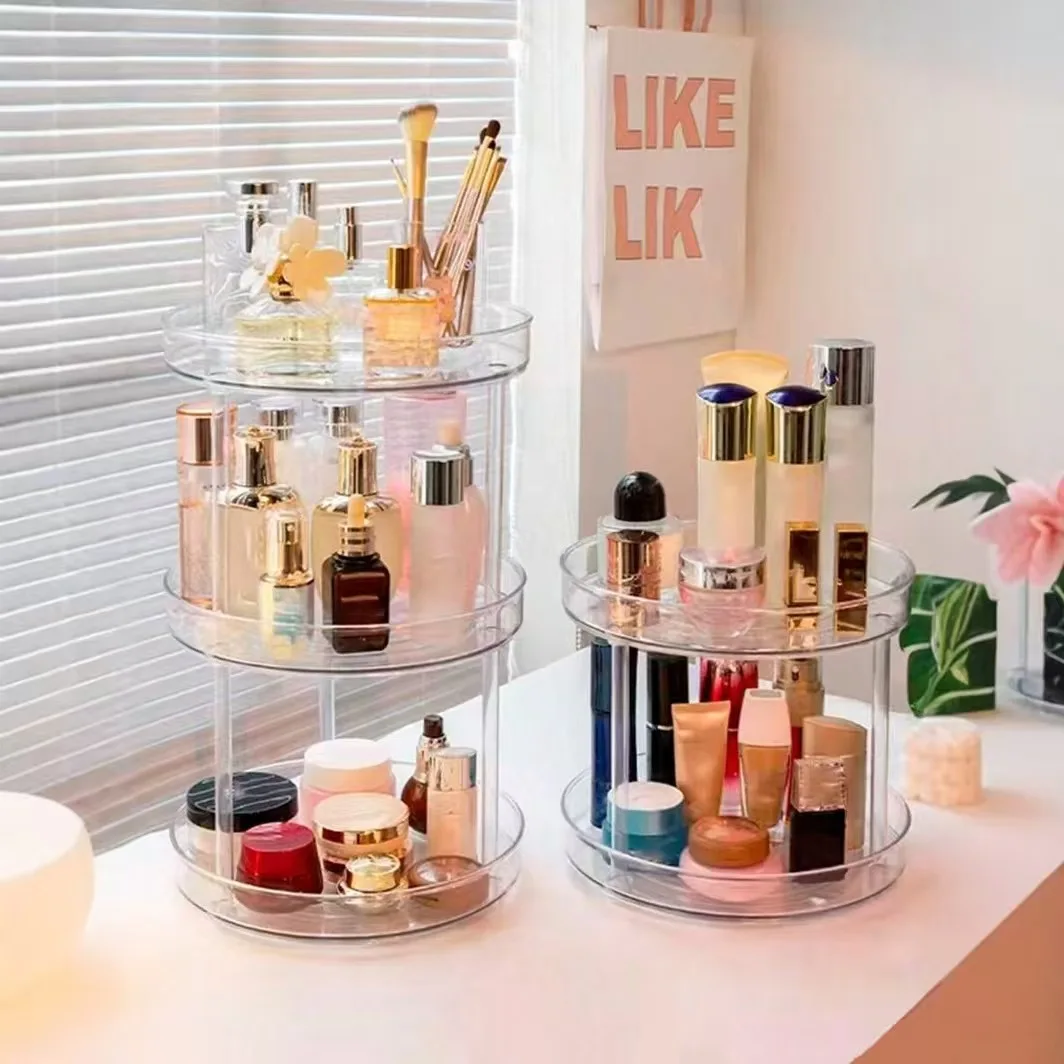 360 ° Rotating Makeup and Art Supplies Organizer - Easy to clean surface, space saving design suitable for cosmetics, seasonings 4