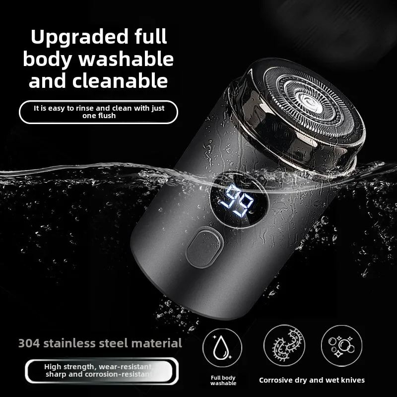 Men Electric Mini Shaver Rechargeable Type-c Charging Car Portable Led Digital Display Wet & Dry Shaver Men Women Home Razor 4