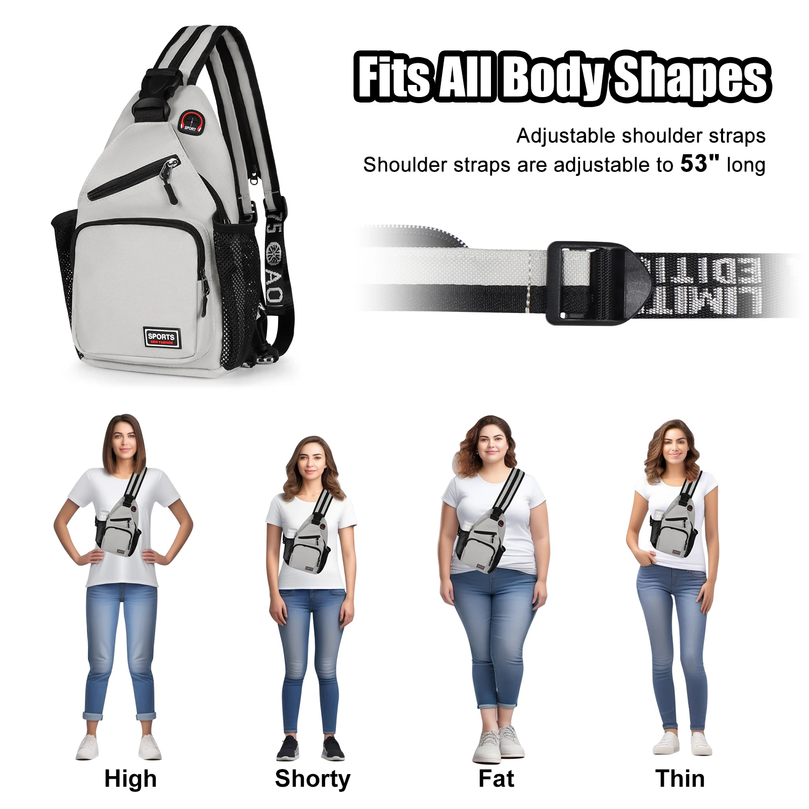 New Designers Chest Bags Crossbody Shoulder Backpack - Headphone Jack & Phone Pocket - For Ladies - Stylish & Practical - Perfec 3