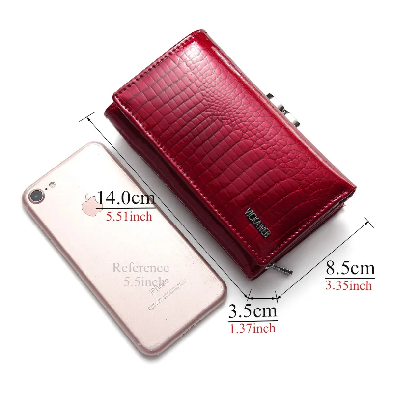Free Gift Women Genuine Leather Short Wallet Female Fashion Purses Ladies Alligator Hasp & Zipper Small Coin Bag AE2155 6