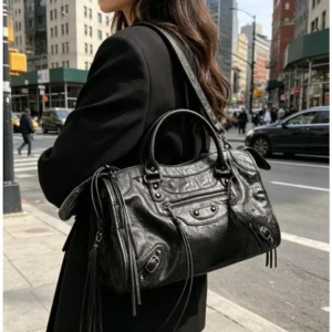 Rivet Motorcycle Bag High-end Large Capacity Shoulder Bag Textured Leather Crossbody Bag Fashionable Casual Women's Handbag 1