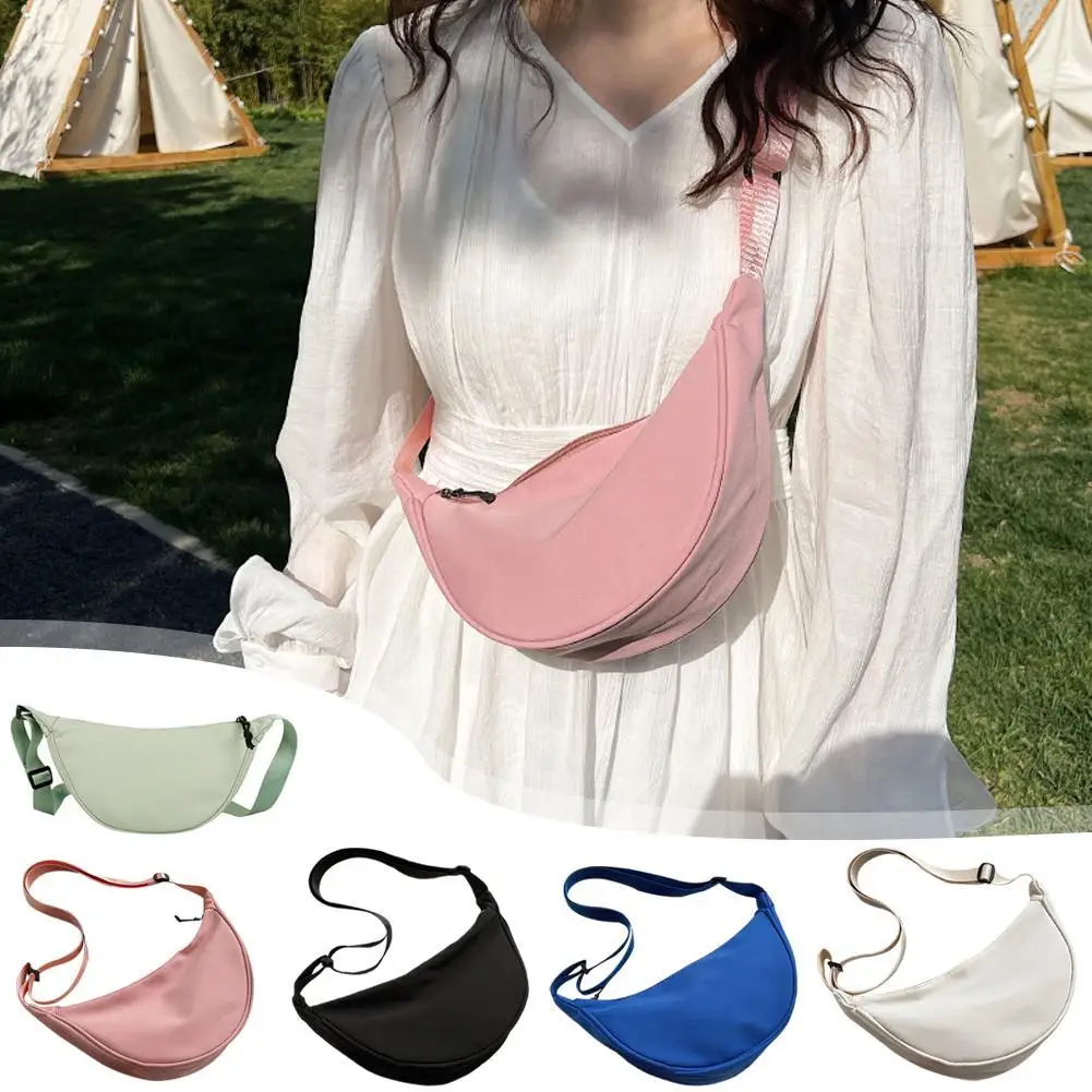 Nylon Crescent Crossbody Bag for Women Shoulder Bag Purses Trendy Dumpling Bags Small Travel Sling Bag Hobo Adjustable Strap 6