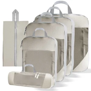 5 Set/6 Set Compressible Packing Cubes Travel Storage Bag Portable Large Capacity Waterproof Suitcase Handbag Luggage Organizer 1