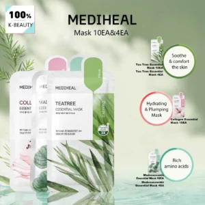 Mediheal Essential Mask 10EA & 4EA,Thin Tencel Mask Sheet,Multi-Solution Repair Mask,Korean Skincare,K-Beauty,Korean Makeup 1