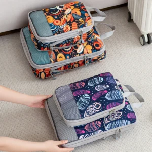 4pcs Compression Storage Bag Large Capacity Foldable Packing Cubes Washable Expandable Luggage Storage Bags Set 1