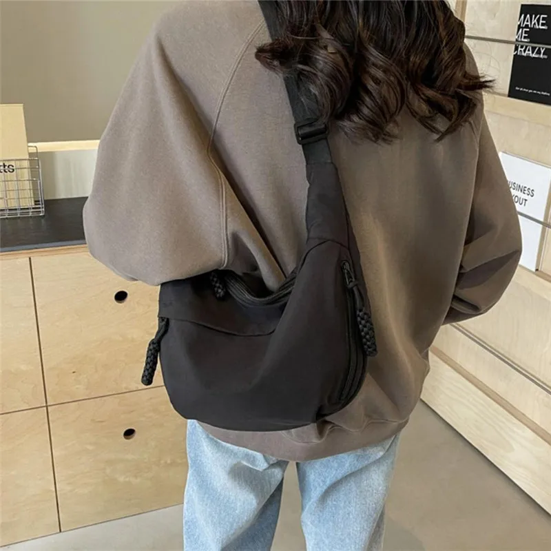 Multi Color Nylon Crescent Hobo Crossbody Bag Adjustable Strap Light Daily Travel Shopping Shoulder Handbag Purse for Women 4