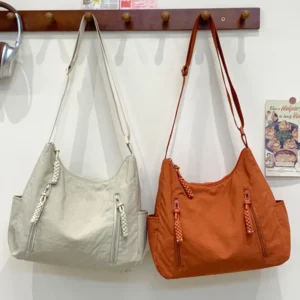 Nylon Messenger Bag Women Crescent Crossbody Bags Multi-Pocket Lightweight Shoulder Bag Travel Tote Handbag Female Shopping Bag 1