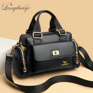 Leisure Brand Handbag High Quality Women's Shoulder Bags Fashion Designer Large Capacity Soft Leather Locomotive Bag Sac A Main 1