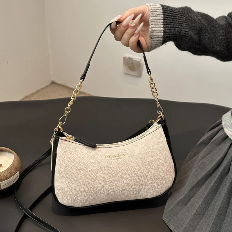 Crossbody Bag for Women Adjustable Strap Crescent Shoulder Bag PU Leather Zipper Closure Casual Handbag for Work Travel 2
