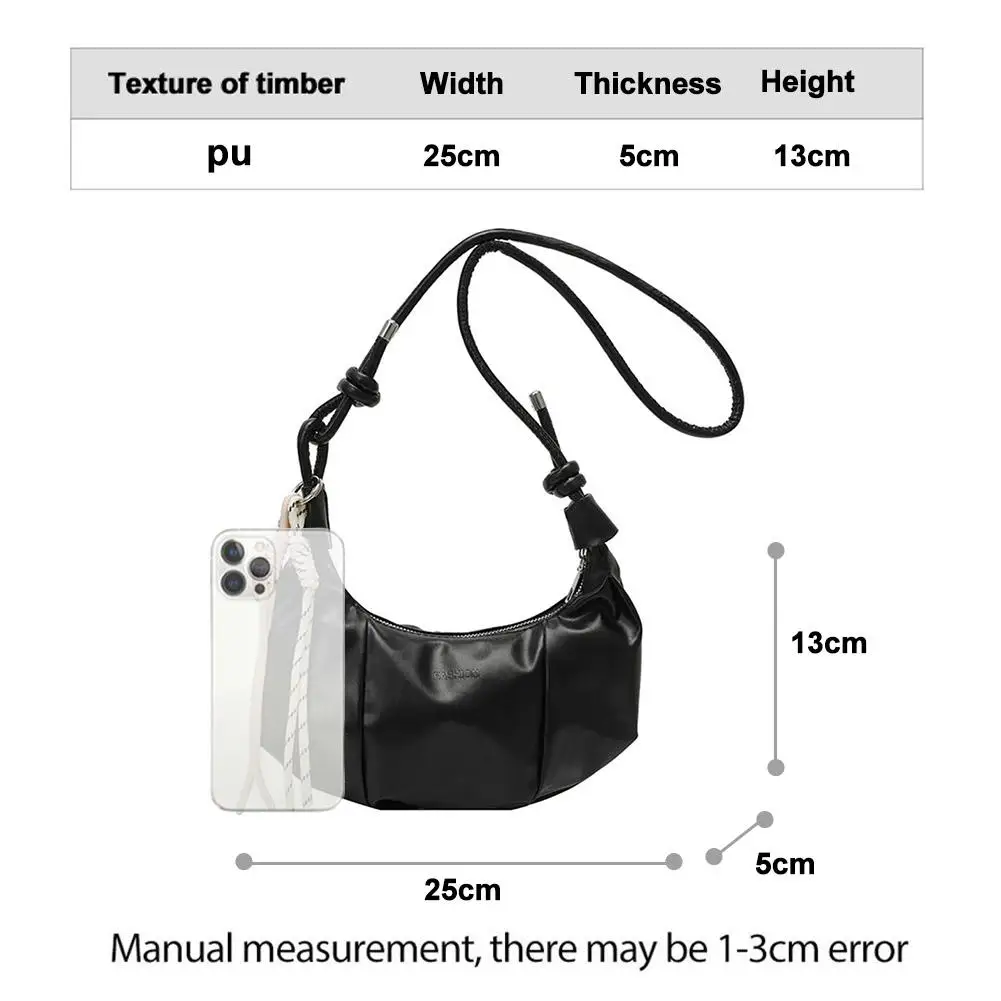 Crescent Shoulder Bag Elegant PU Leather Handbag 2026 Women's Trendy Crossbody Purse Minimalist Chic Daily Evening Bag 6