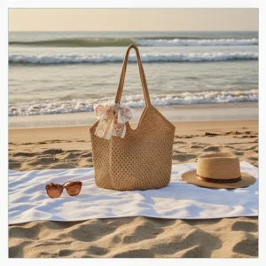 Woven Large Capacity Women's Shoulder Bag Handmade Perfect for Beach Adventures and Daily Essentials 1