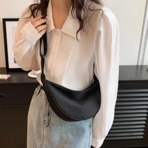 Nylon Crescent Crossbody Bag for Women Shoulder Bag Purses Trendy Dumpling Bags Small Travel Sling Bag Hobo Adjustable Strap 1