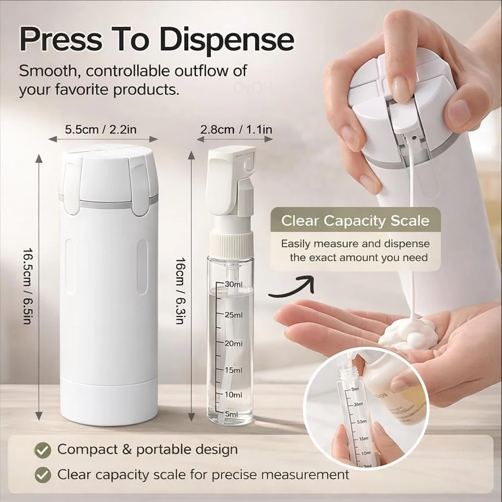 4 In 1 Travel Dispenser Portable Travel Bottles Leak Proof Leakproof Travel Container For Perfume Shampoo Conditioner Lotion 3