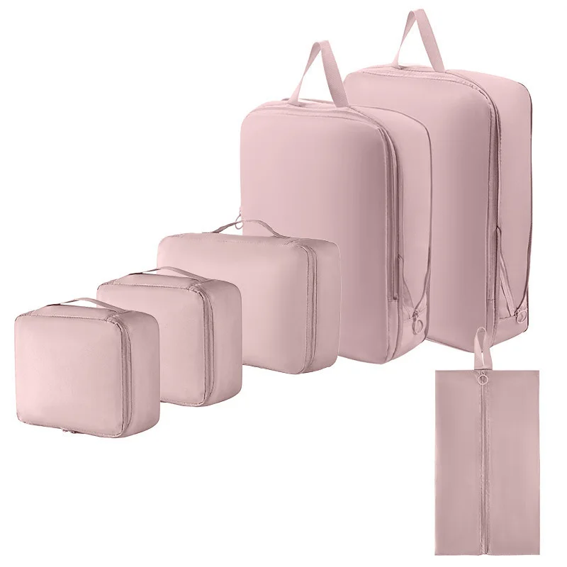 6Pcs Travel Compression Packing Cubes Bag Waterproof Handheld Clothe Separation Storage Bag Portable Suitcase Clothes Organizers 5