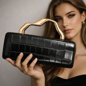 Designer Stone Texture Evening Elegant Long Clutch Purse,French Style Women Rectangular Stick Bag,Trendy East-West Handbag 1