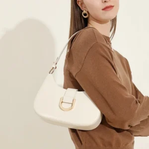 Elegant PU Crescent Shoulder Bags for Women 2025 Luxury Designer Crossbody Purse Underarm Ladies Handbags 1
