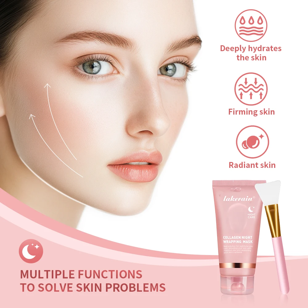 Collagen Overnight Wrapping Peel Off Facial Mask Moisturizing Reduce Fines Lines Dryness Hydration Brightening Korean Skin Care 2