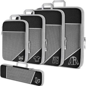 Compression Packing Cube Set Expandable Mesh Travel Bag Luggage Organizers Bag for Trip Home Storage Travel Gear Accessories 1