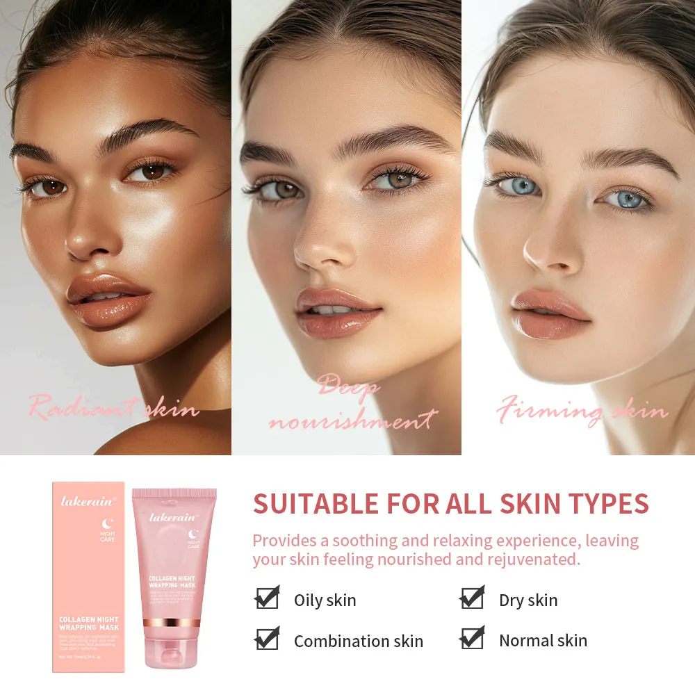 Collagen Overnight Wrapping Peel Off Facial Mask Moisturizing Reduce Fines Lines Dryness Hydration Brightening Korean Skin Care 4